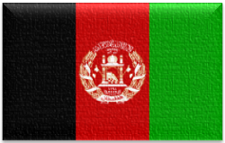 Flag 1 Flag of Afghanistan with vertical black red and green stripes and a central national emblem