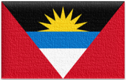 Flag 6 Flag of Antigua and Barbuda with black red blue and white rising sun design