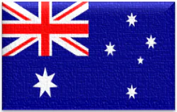 Flag of Australia with blue field Union Jack and white stars