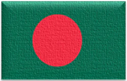 Flag of Bangladesh with red circle on green background