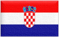 Flag 42 Flag of Croatia with red white blue stripes and coat of arms