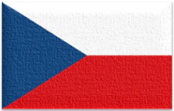 Flag of the Czech Republic with white red fields and blue triangle
