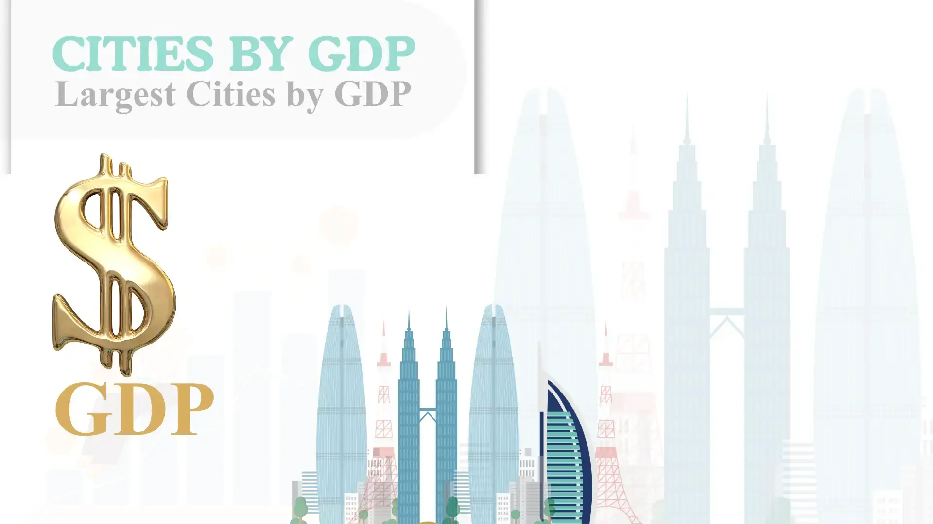 World map highlighting largest cities by GDP 2025